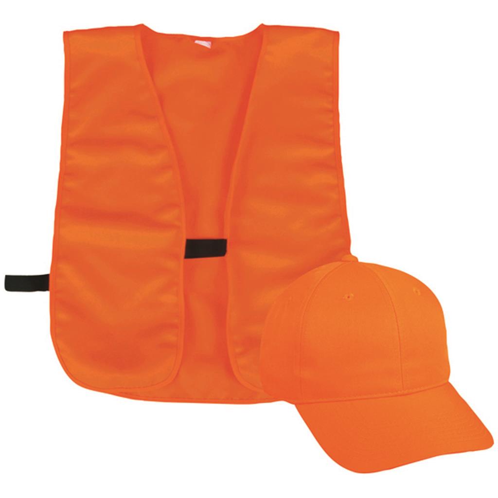 Outdoor Cap Vest and Cap Combo Blaze Orange Youth