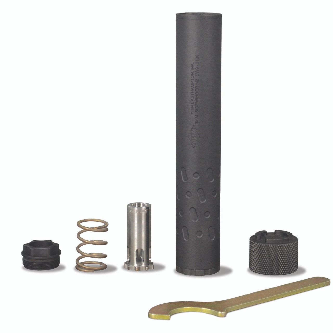 SIDEWINDER M2 9MM 1/2X28 BLACK MATTE BLACK SILENCER